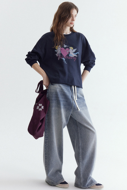 Retro Angel Heart Sweatshirt