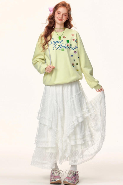 Letter Print Winter Sweater