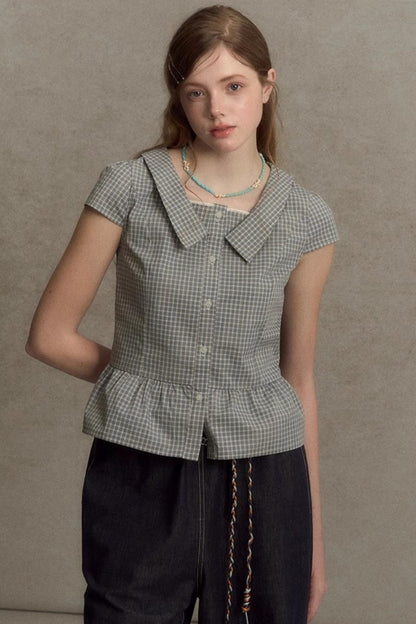 Summer Plaid Sleeve Top