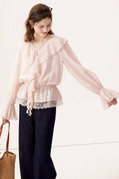 Tencel Ruffle Blouse