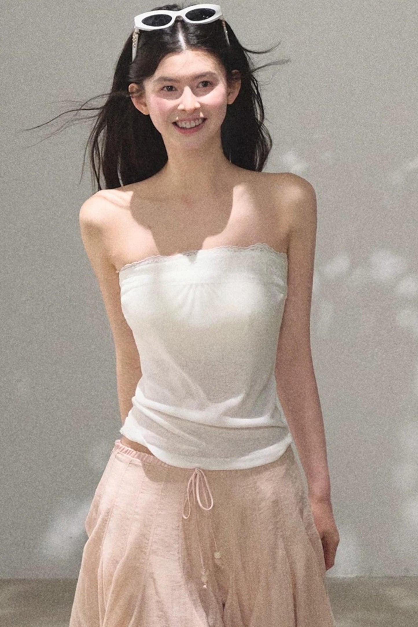 Linen Lace Off-Shoulder Top