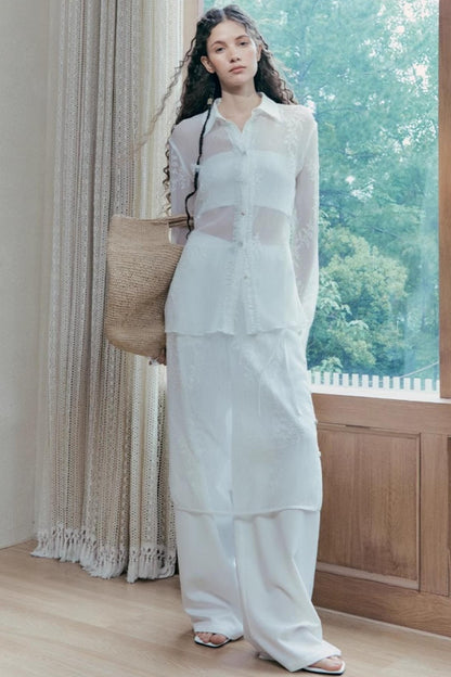 French Lace Long Sleeve Shirt