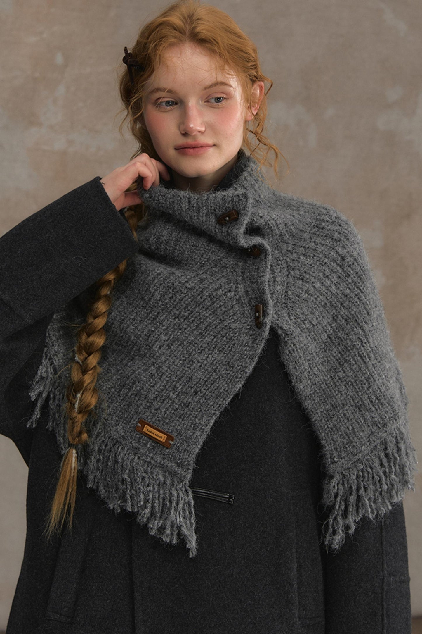 Wool Knitted Cape Cardigan