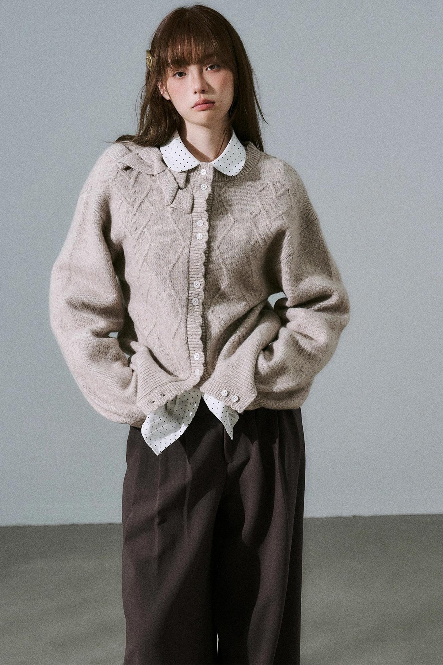 Moonlight Silhouette Sweet Wool Cardigan