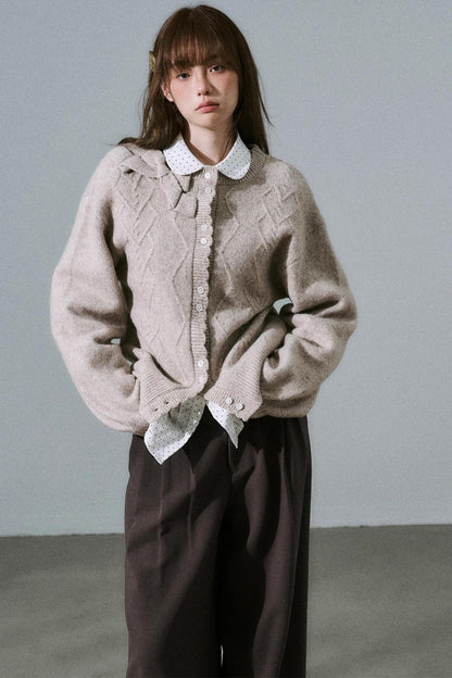 Moonlight Silhouette Sweet Wool Cardigan