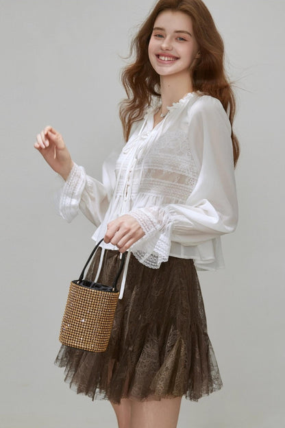 Autumn V-Neck Tencel Shirt