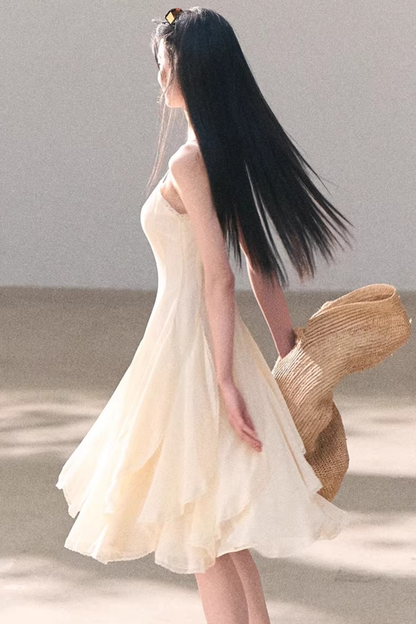 Chiffon Irregular Lace Dress