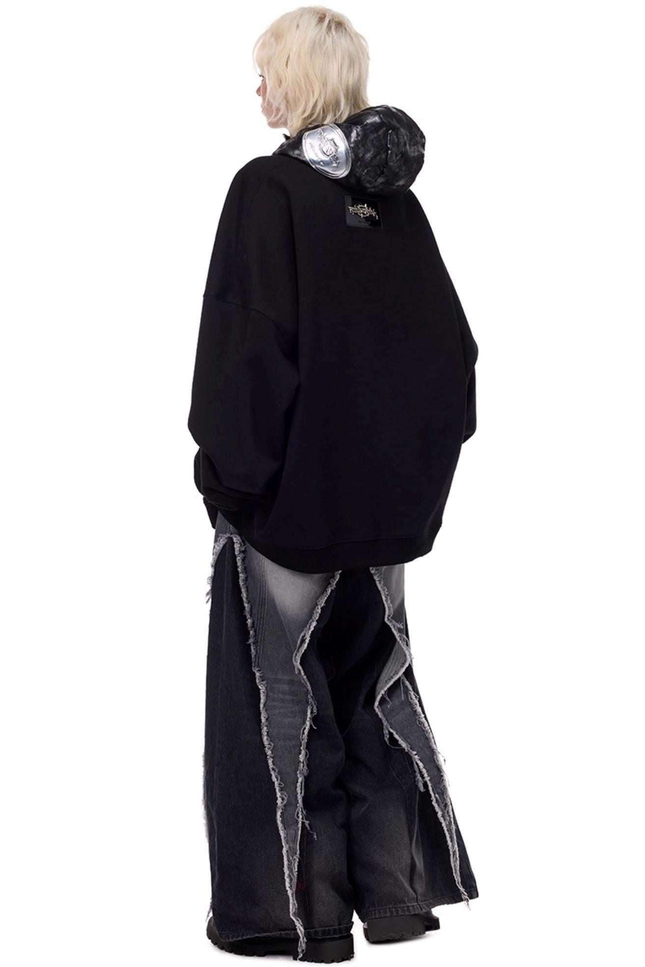 Space Black Electric Moon Hooded Hat