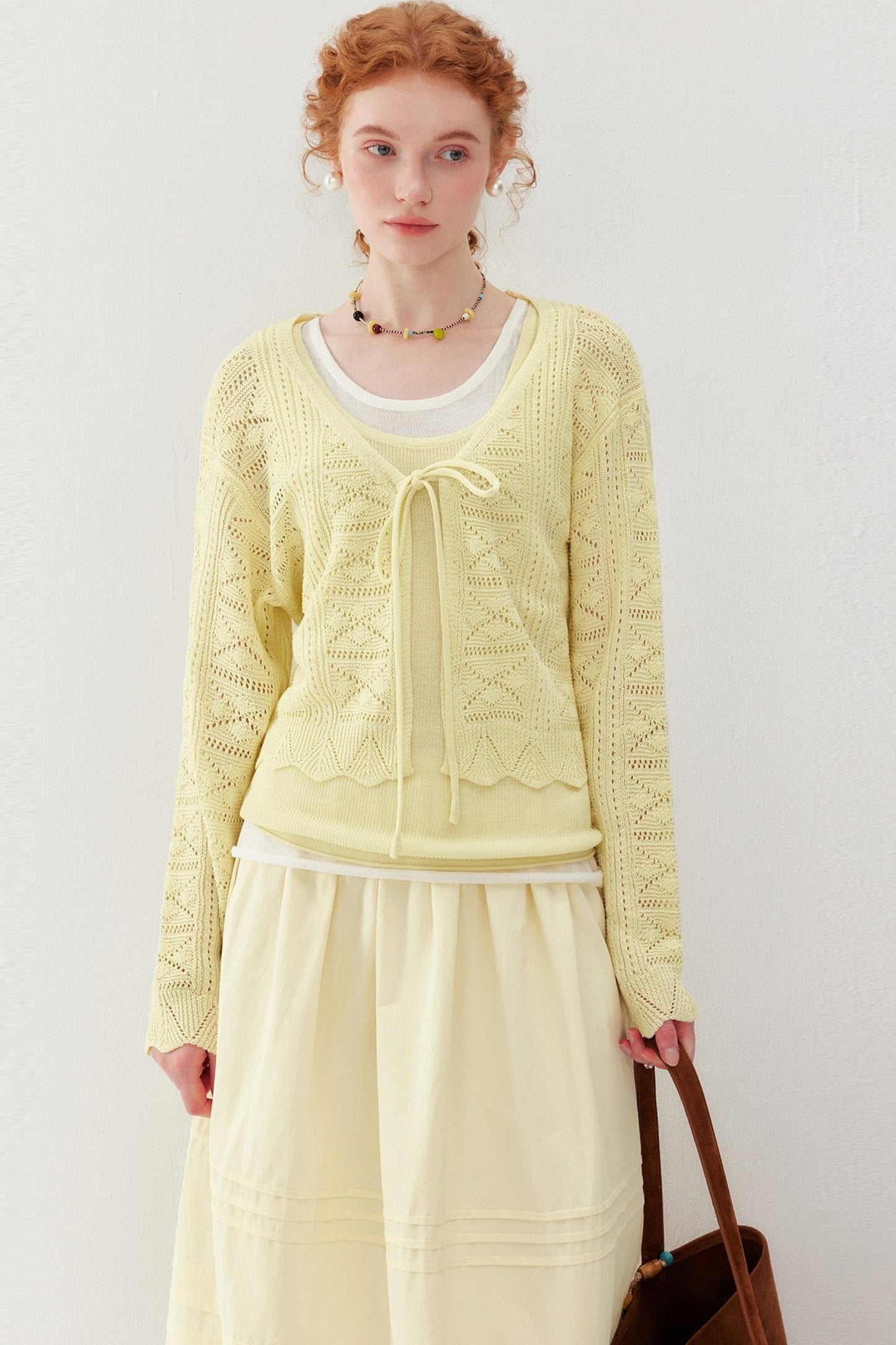 V-Neck Knit Sweater Cardigan