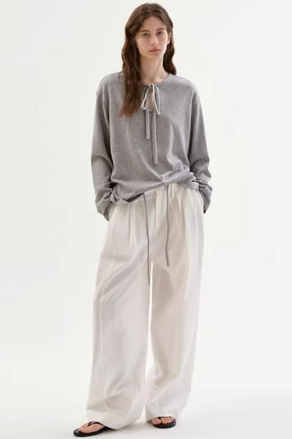Color-Blocked Tie-Up Top