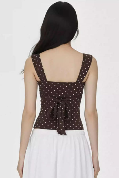 Retro Lace Polka Dot Vest