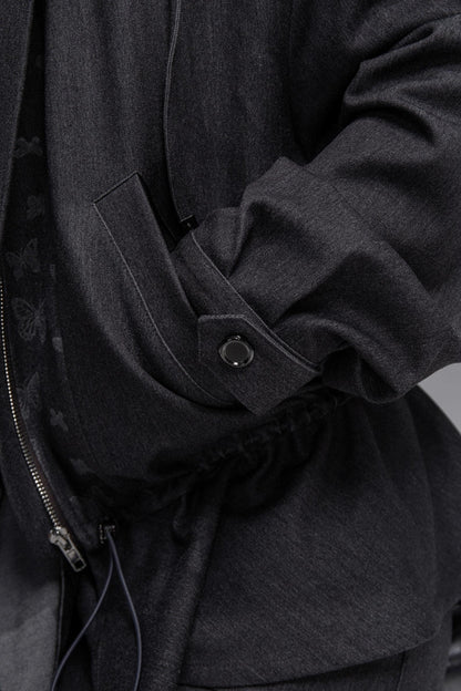 Morning Gray Hooded Jacket & Skirt Set