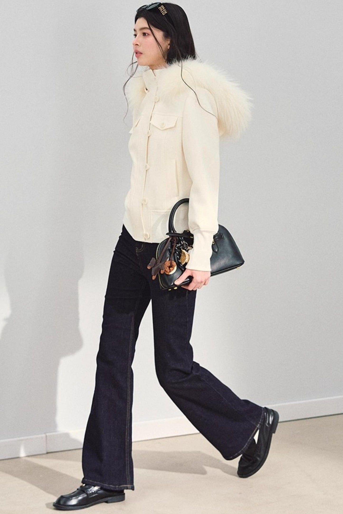 Fur Collar Khaki Jacket