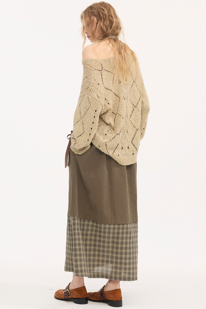 Plaid Patchwork Ruffled Skirt