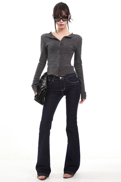 Dark Gray Knit Cardigan