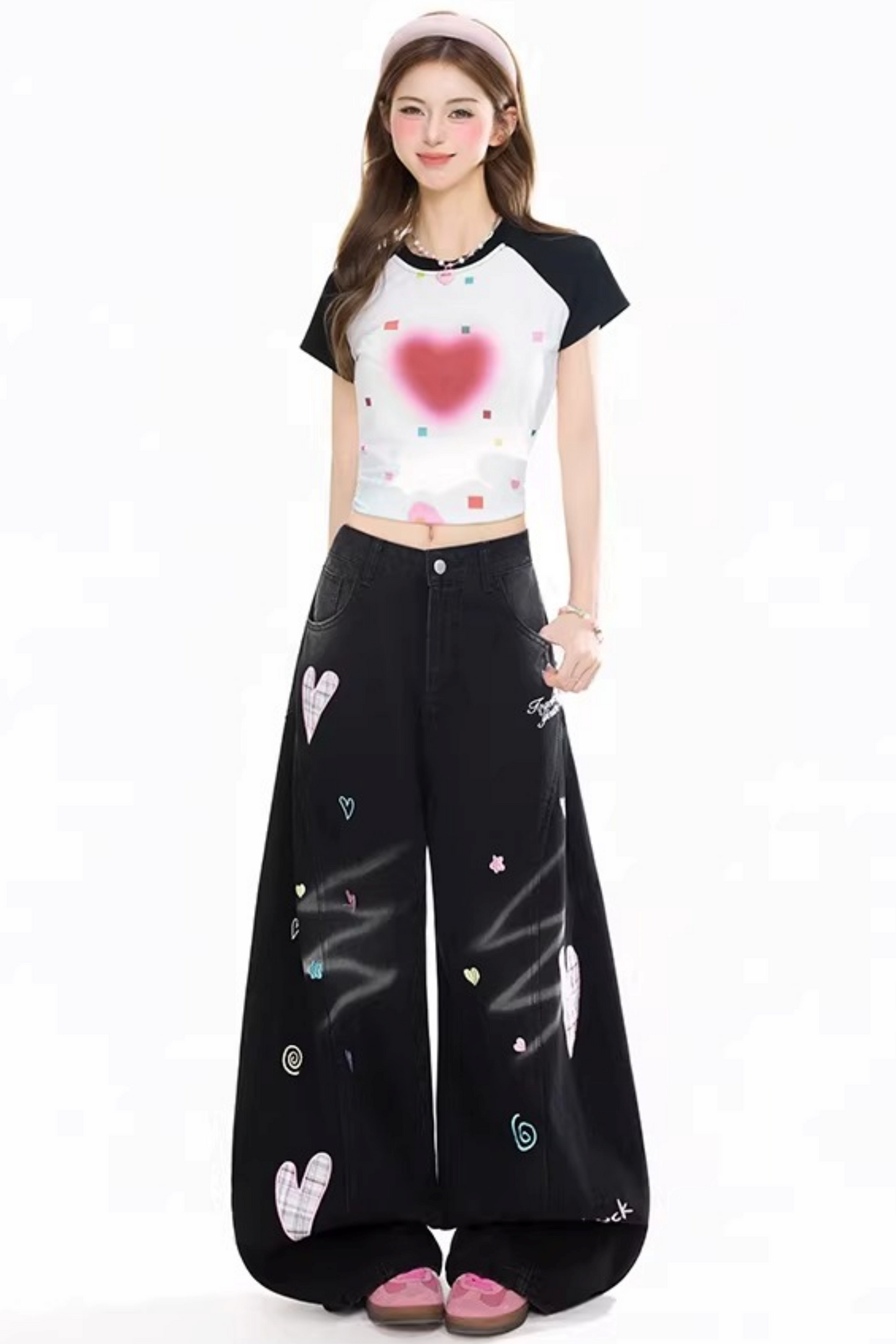 Retro Heart Raglan Top