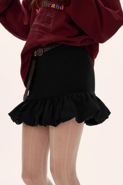 Pleated Flower Bud High-End Skirt