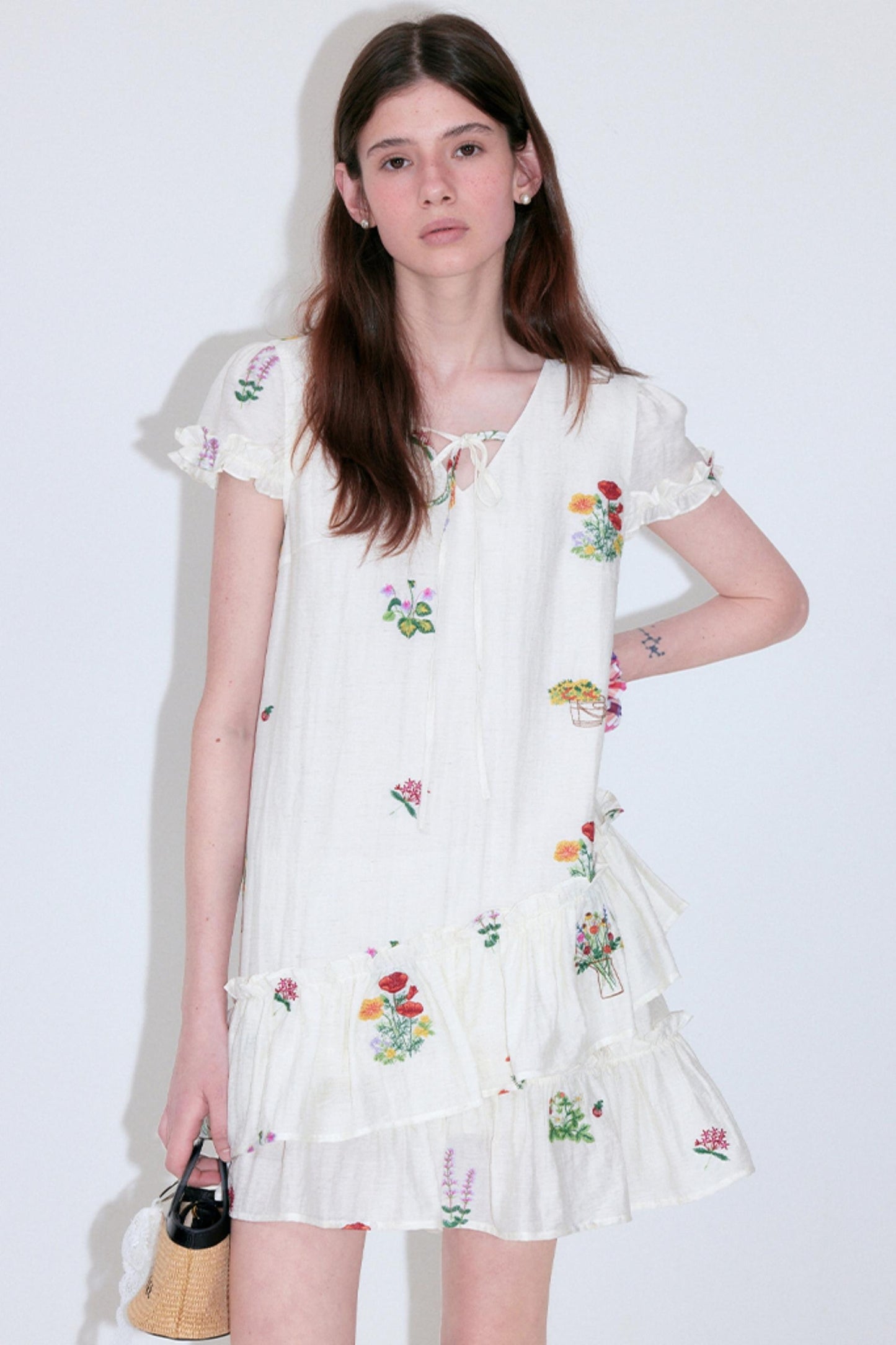 V-Neck Cropped Dress