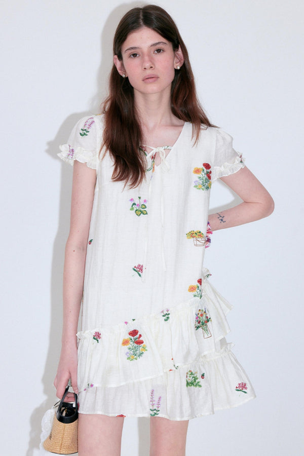 V-Neck Cropped Dress