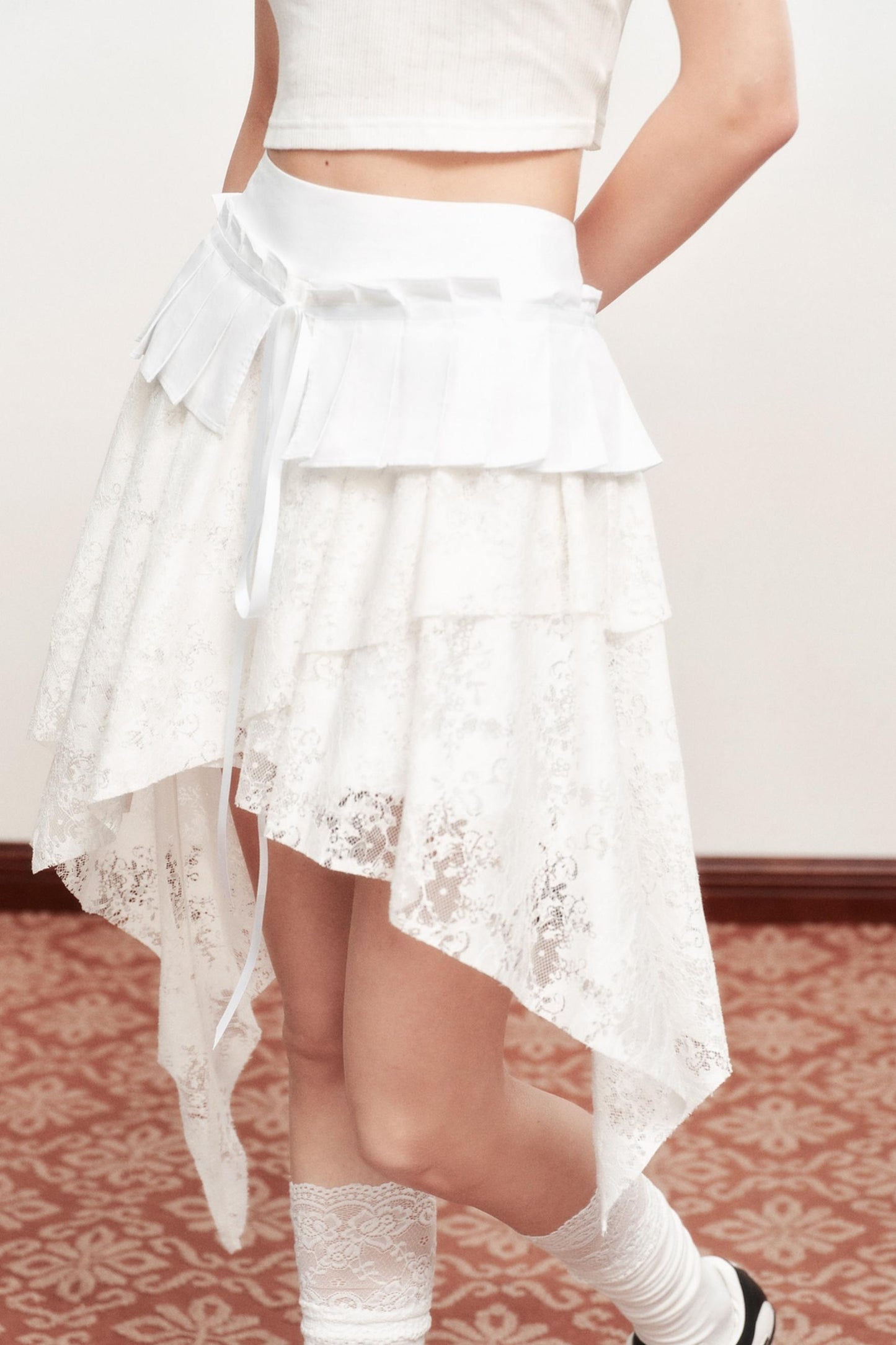 Emo Girl Goth White Short Skirt