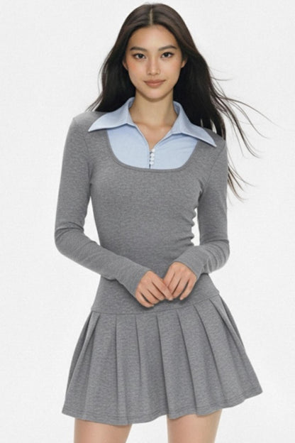 Color-Block Layered Dress