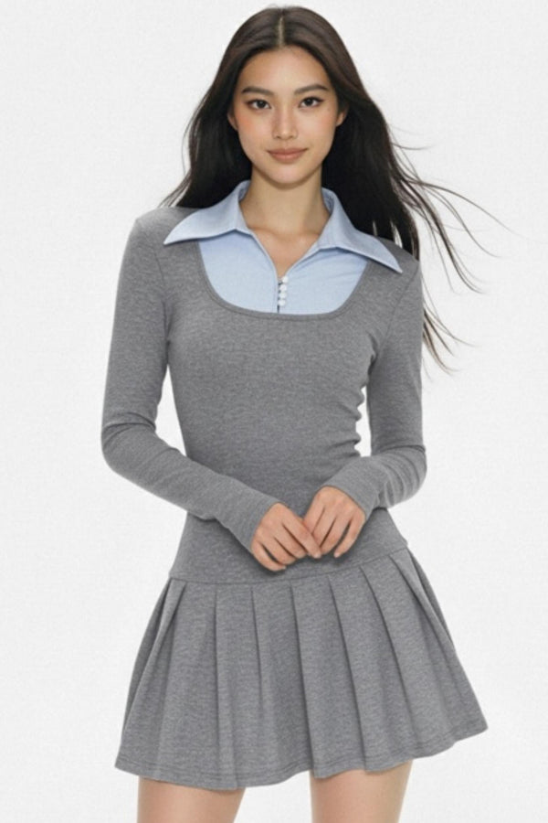 Color-Block Layered Dress