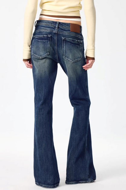 Retro Washed Flared Jeans