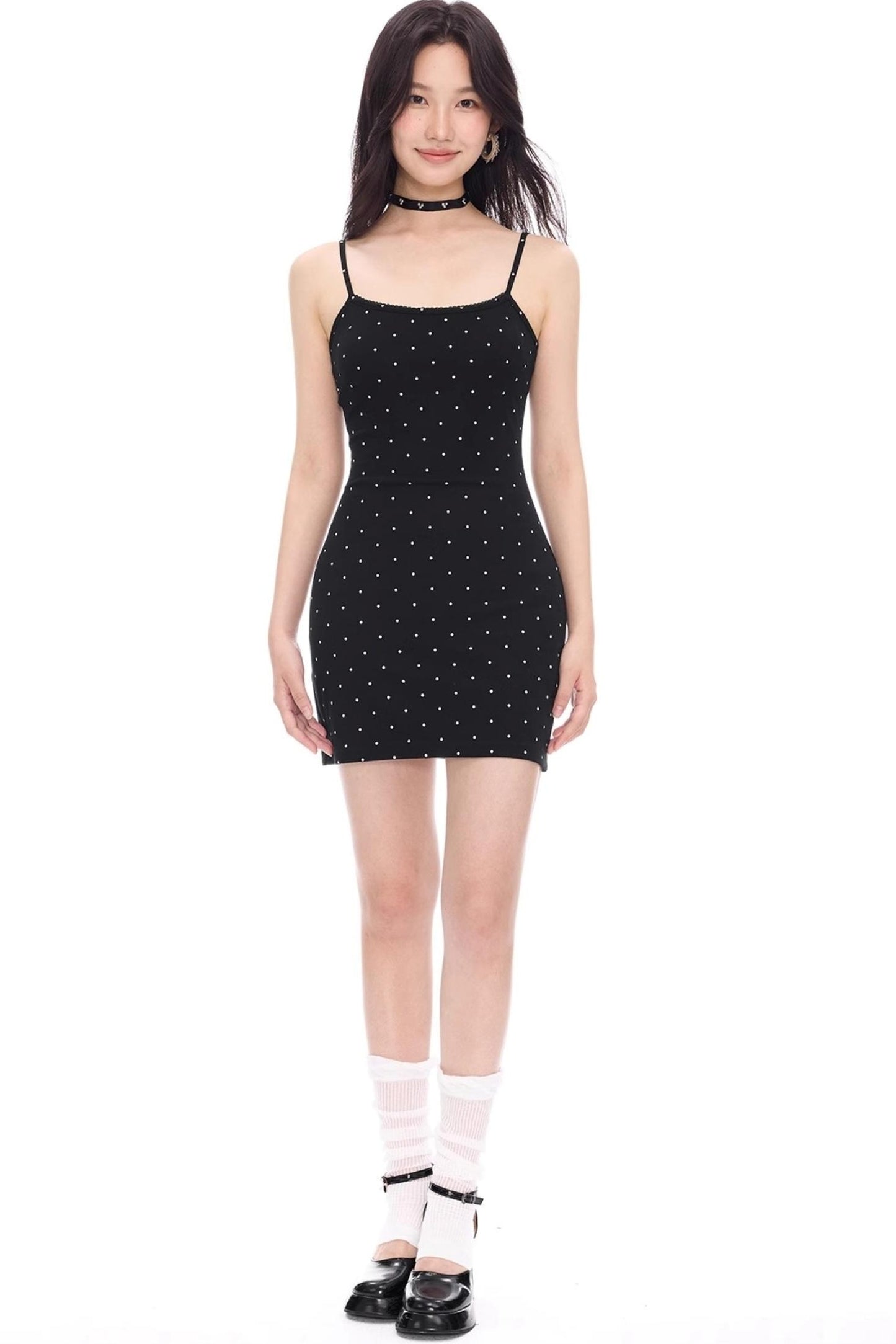 Polka Dot Lace Camisole Dress