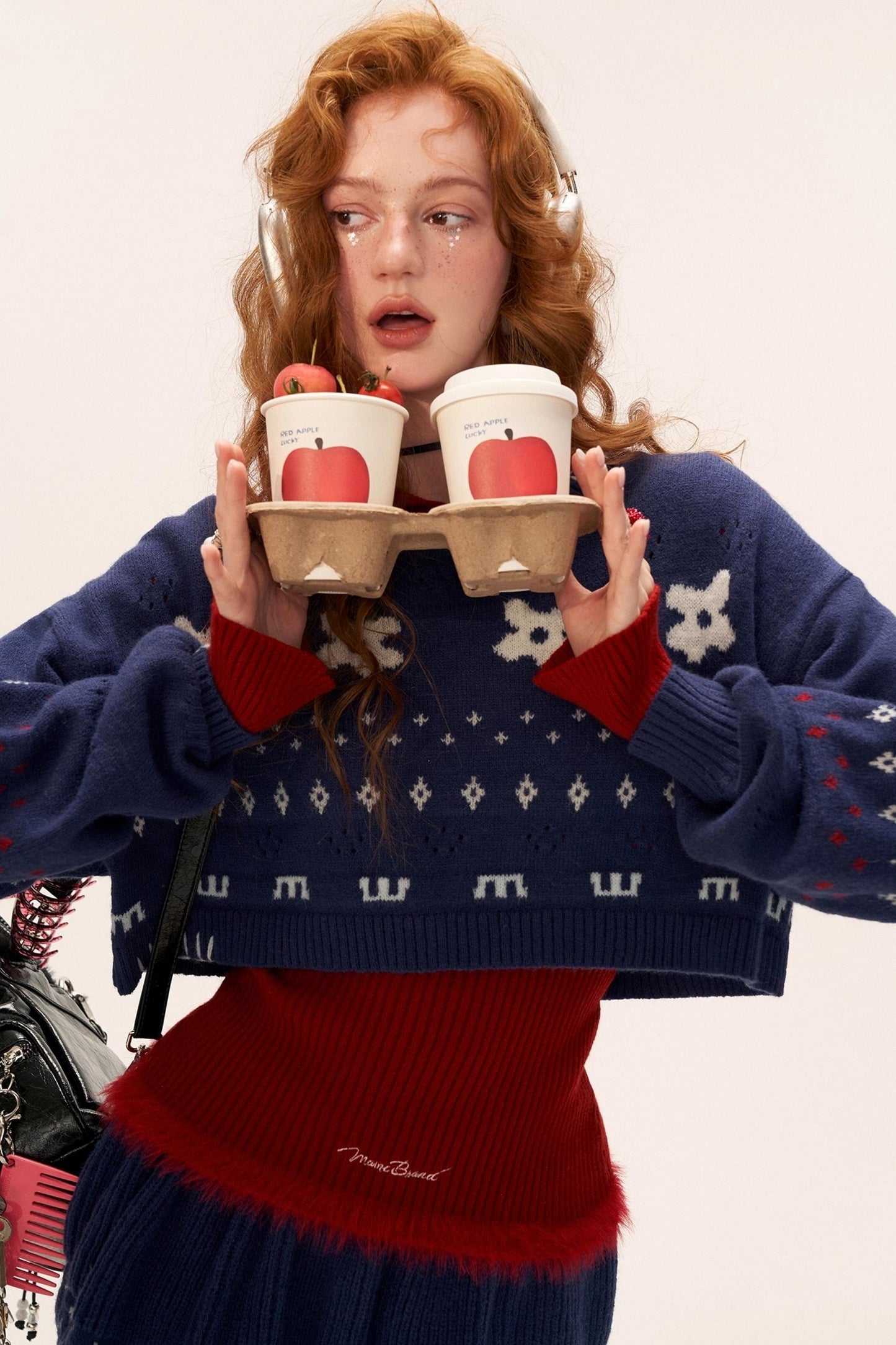 Star Jacquard Sweater Top Set-Up