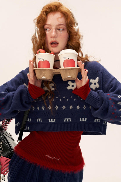 Star Jacquard Sweater Top Set-Up