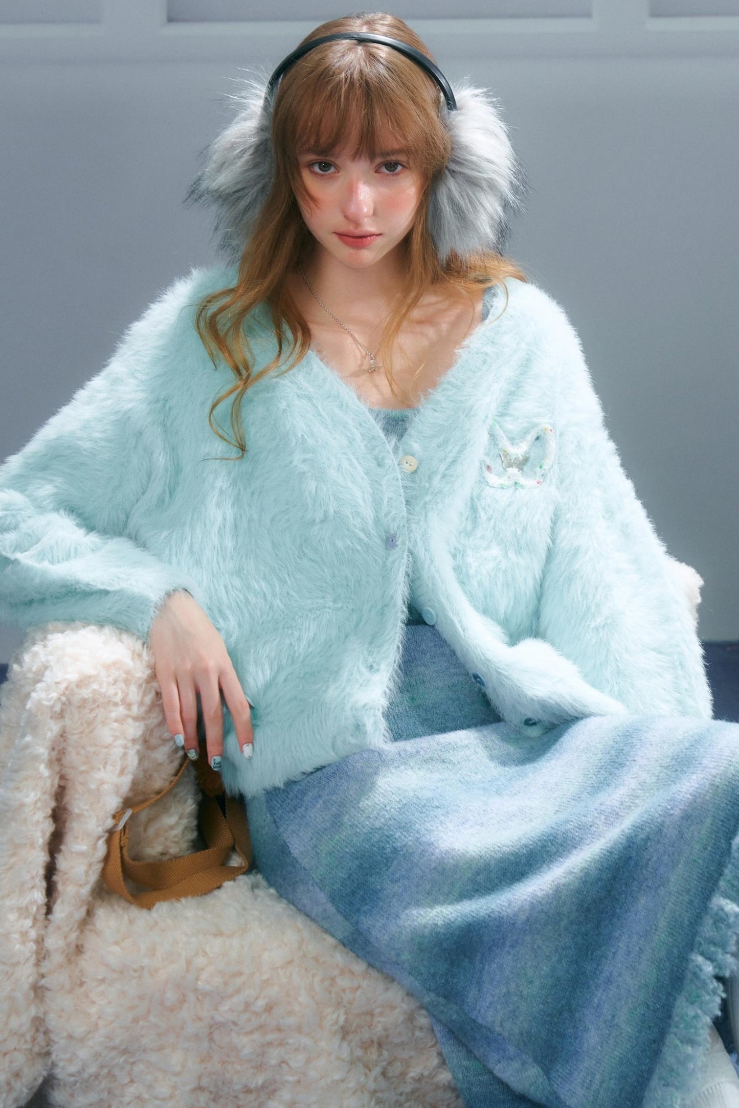 Lazy Butterfly Plush Cardigan