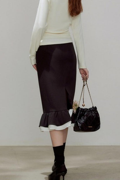 High-Waisted Black Mermaid Skirt