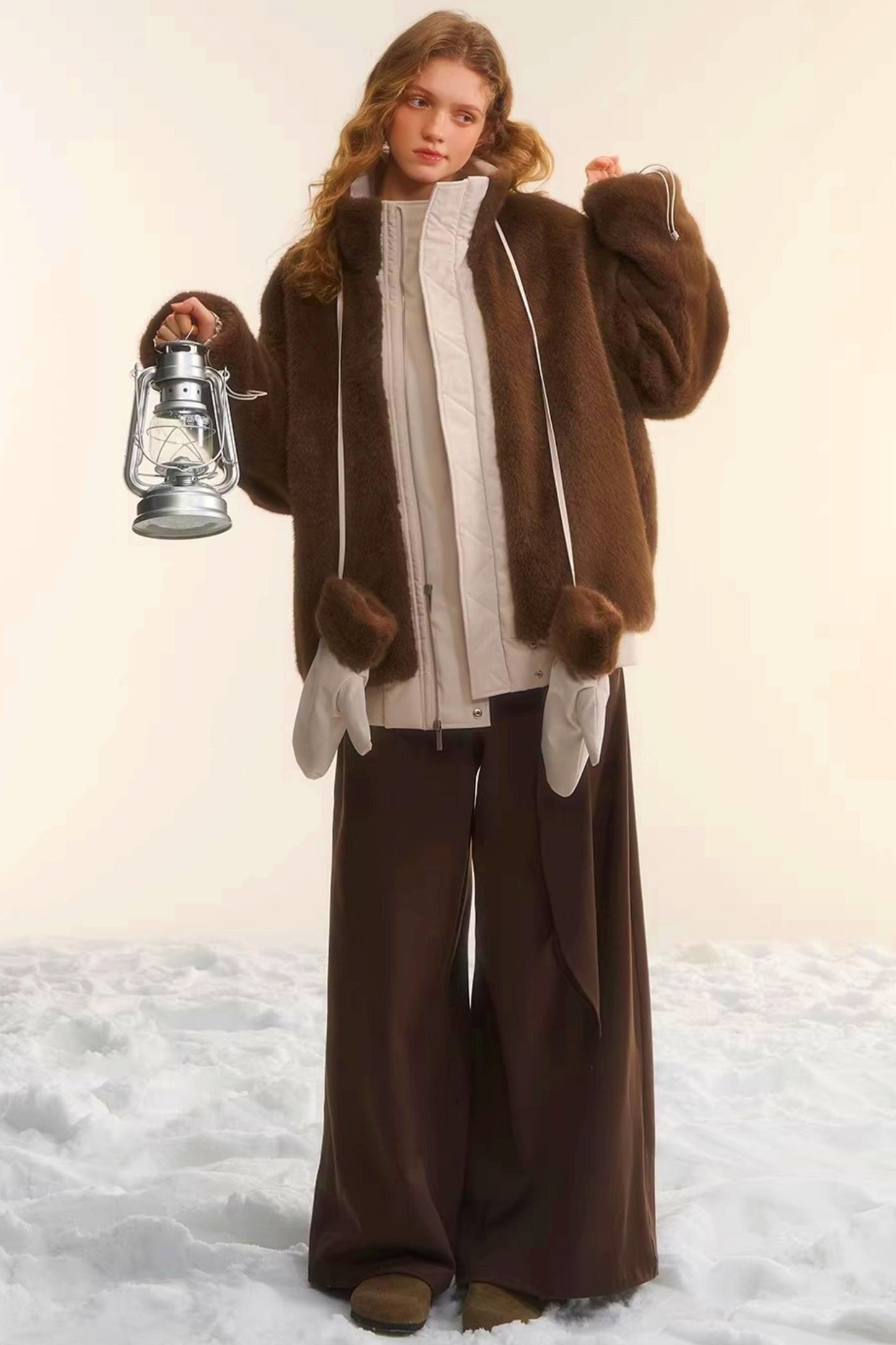 Retro Wide-Leg Tie-Up Pants