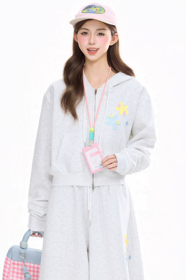 Retro Drapey Wide-Leg Sweatpants Set