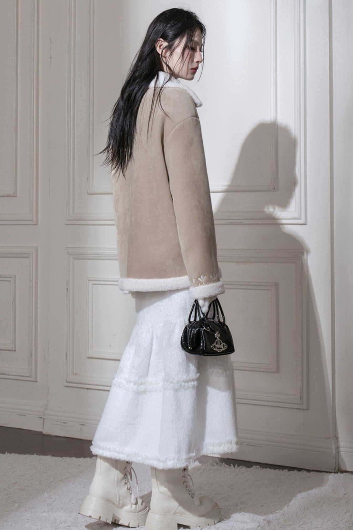 Warm Suede Embroidery Jacket