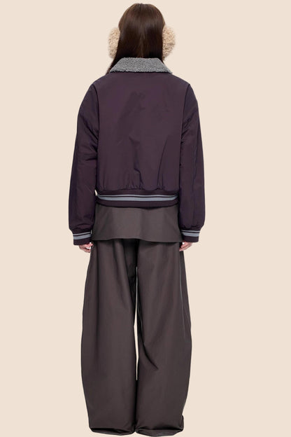 Vintage Woolen Lapel Padded Jacket