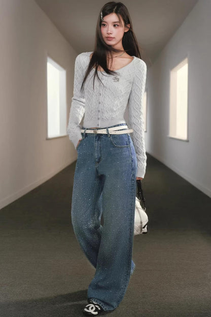 Starry Sky Rhinestone Jeans