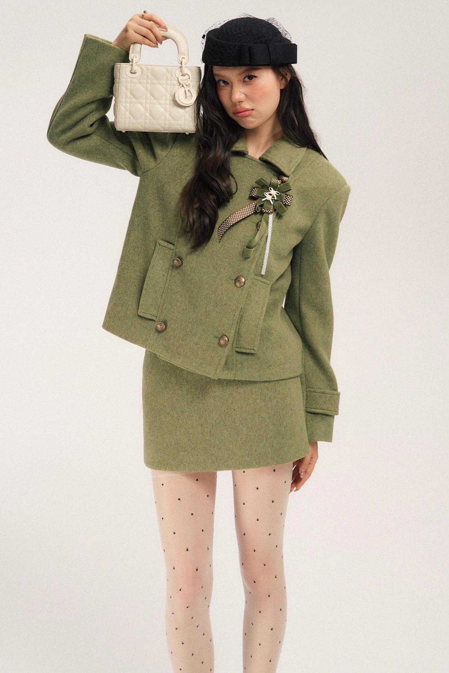 Flight Diary Woolen Jacket & Skirt Set-Up