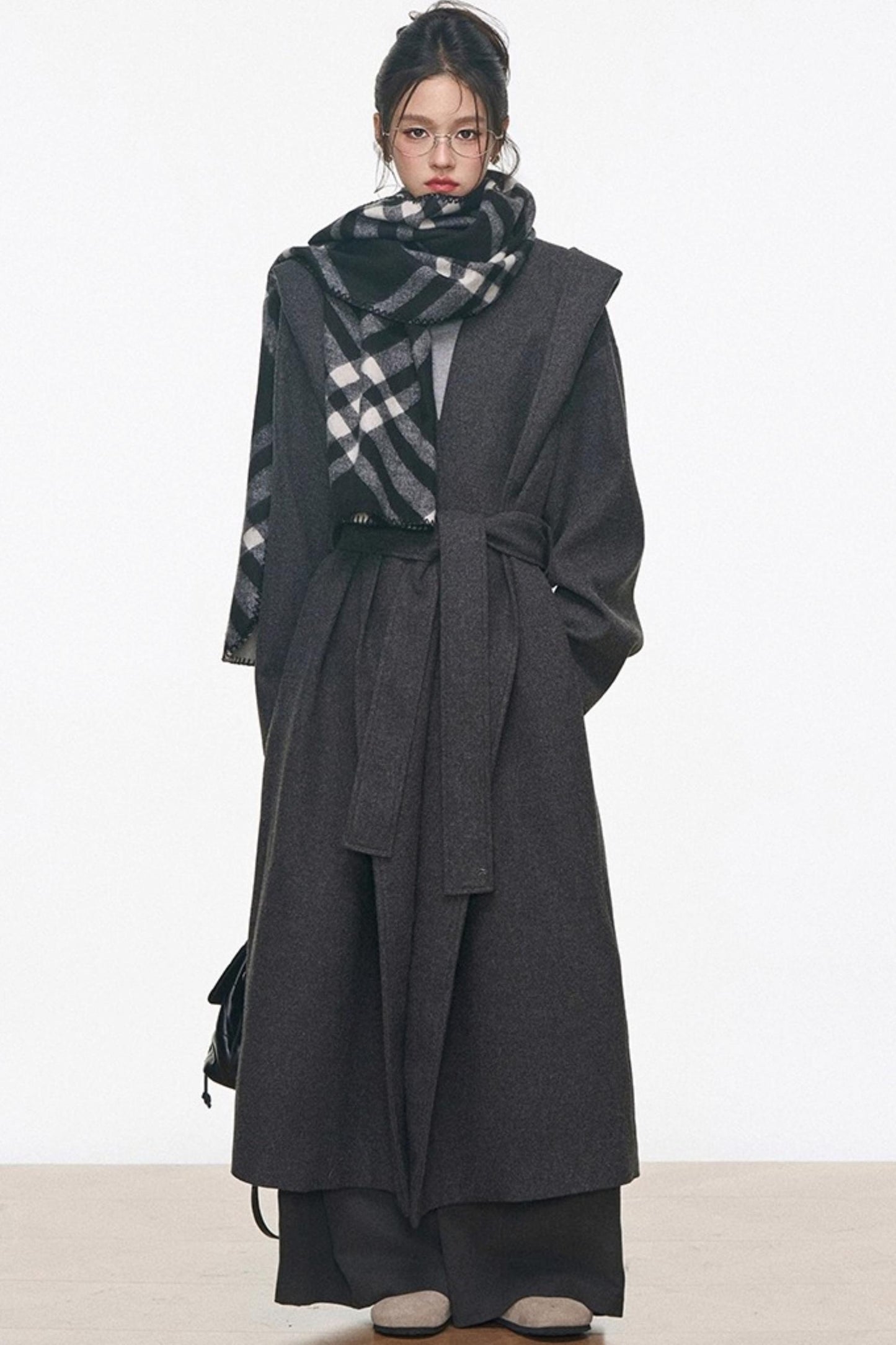 Woolen Wide-Leg Coat Set-Up