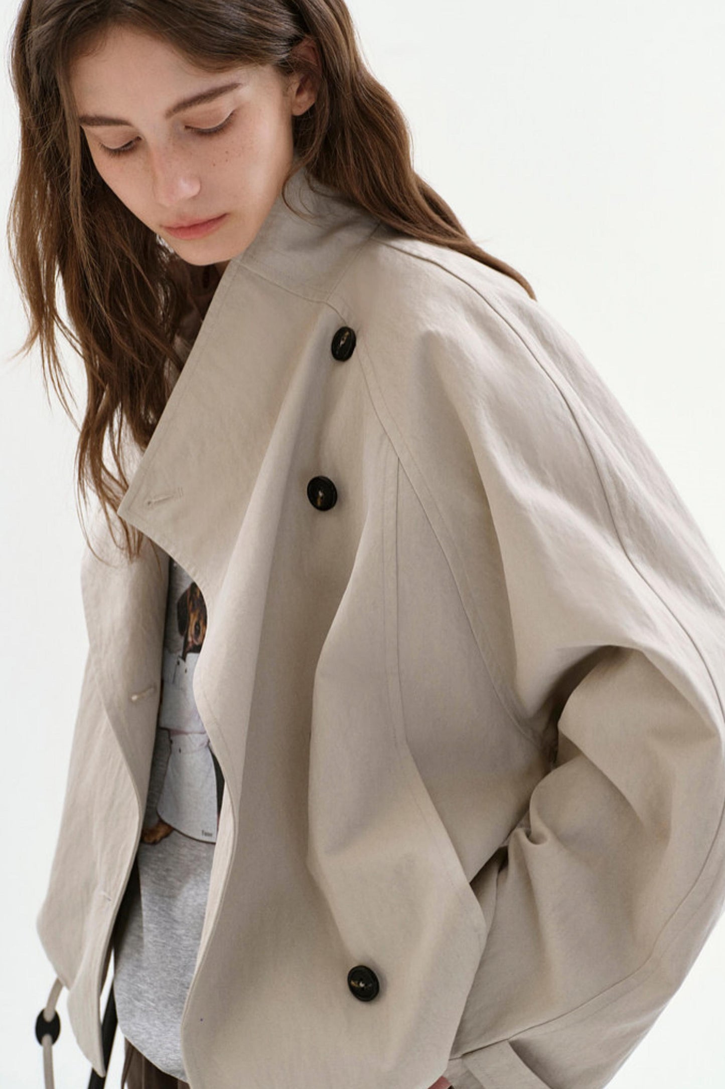 Elegant Drawstring Trench Coat