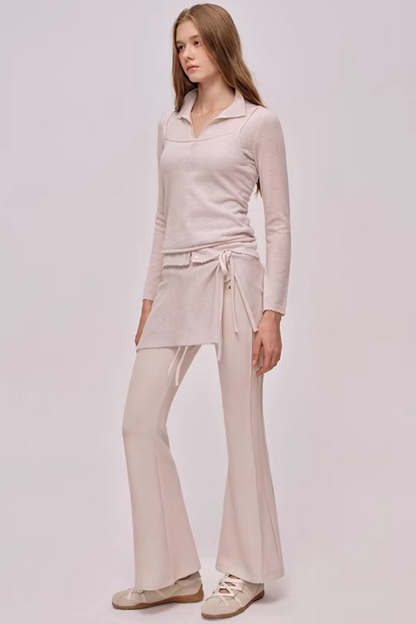 High-Waisted Ribbed Flared Pants