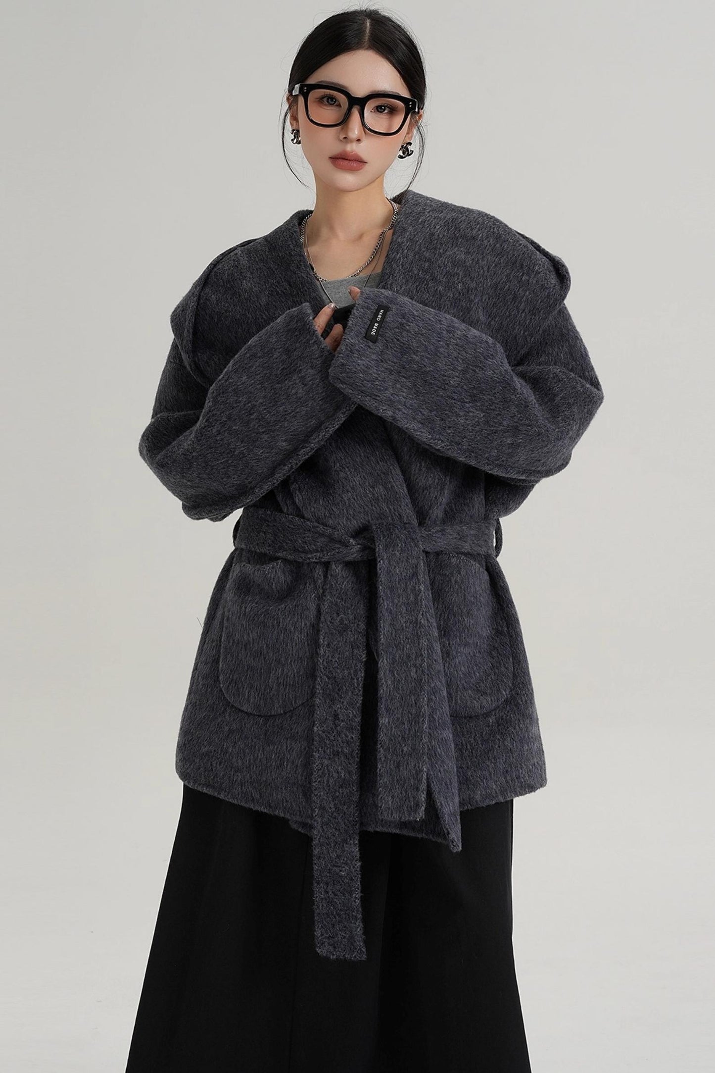 Autumn Hooded Woolen Coat