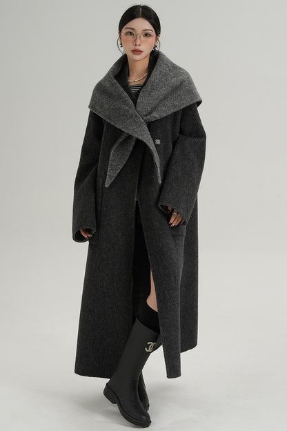 Woolen Elegance Long Jacket