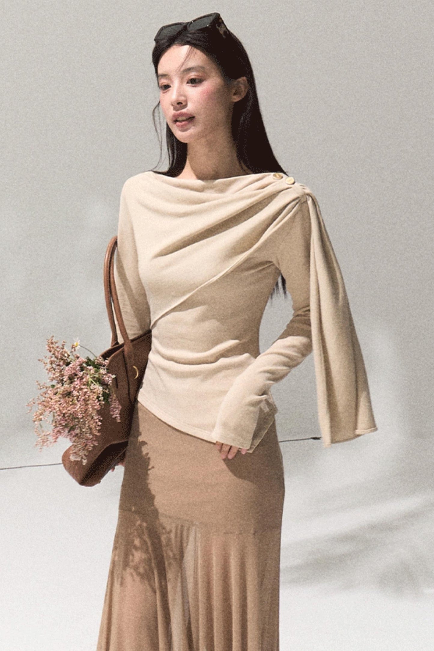 Ancient Shrine Long Sleeve Knit Top