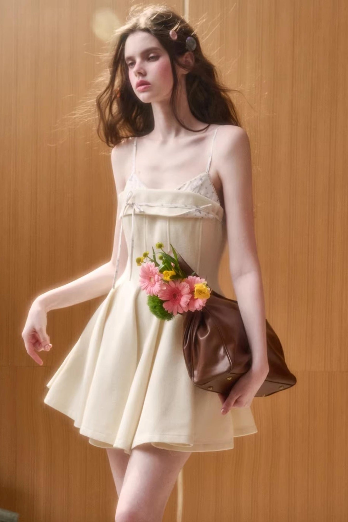 Wool Fluffy Camisole Dress