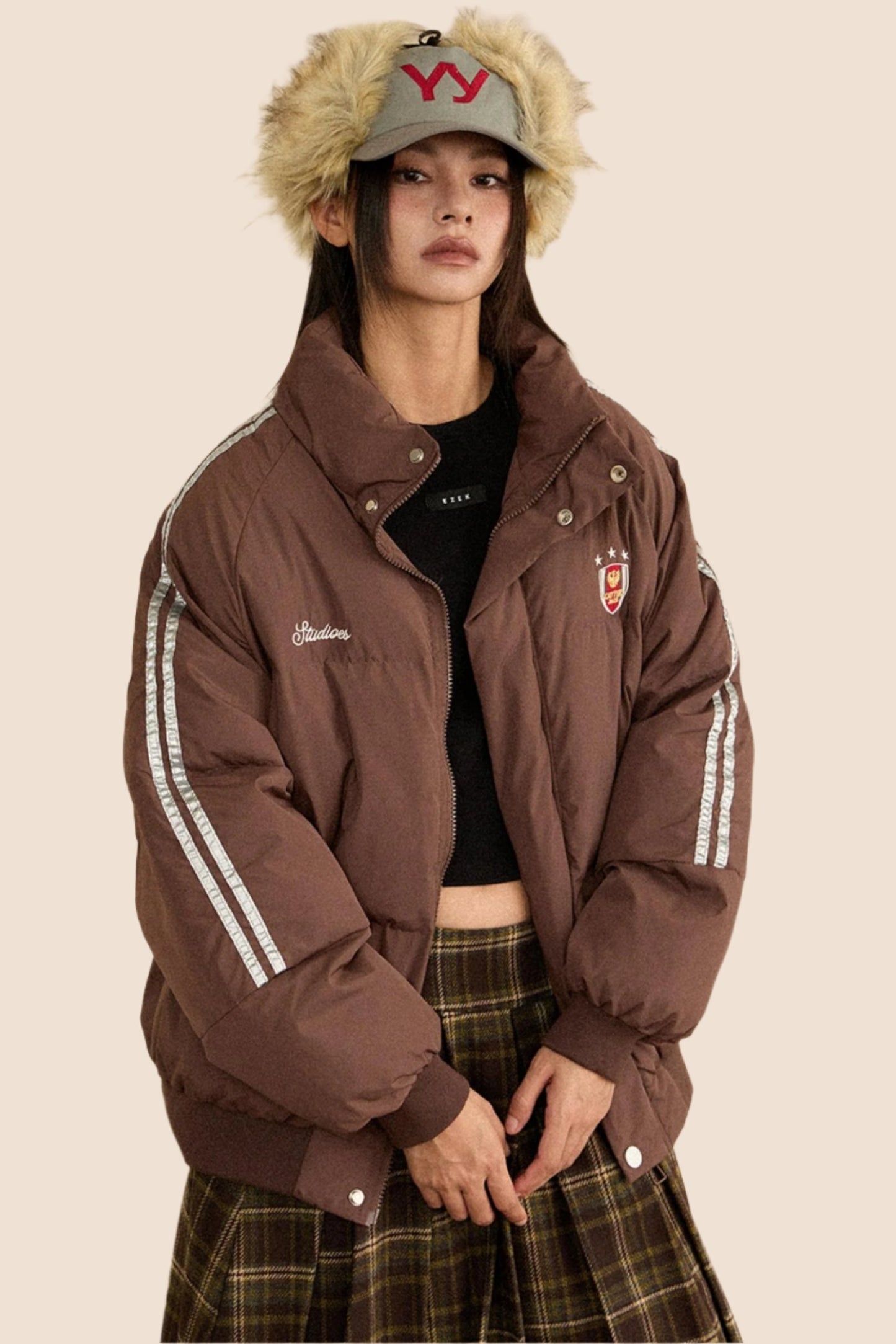 Winter Embroidered Badge Padded Jacket