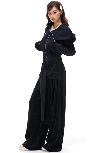 Diagonal Placket Fleece Jacket