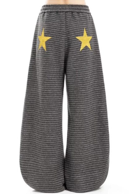 Retro Star Stripe Fleece Pants