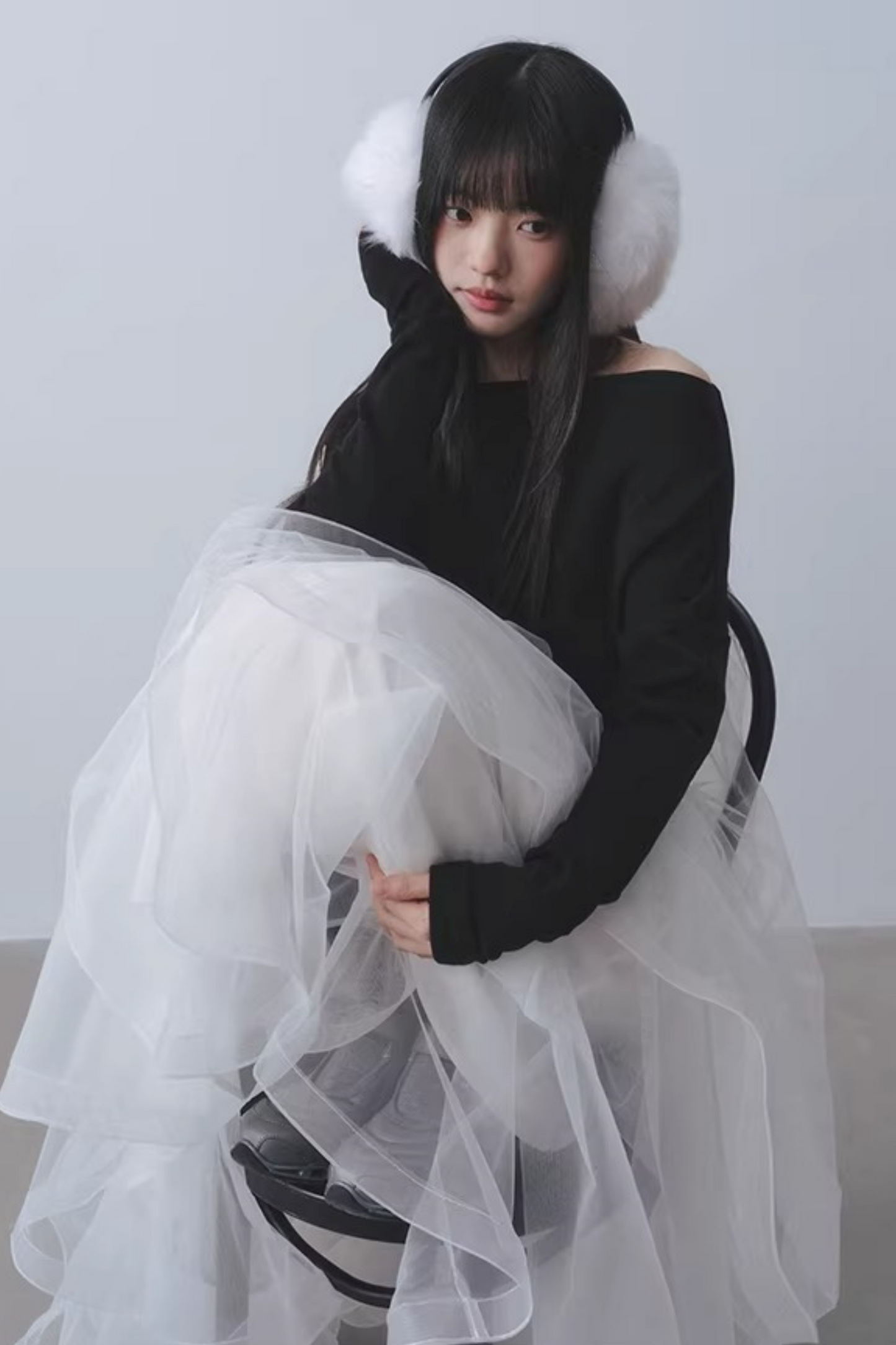 Ethereal White Mesh Skirt