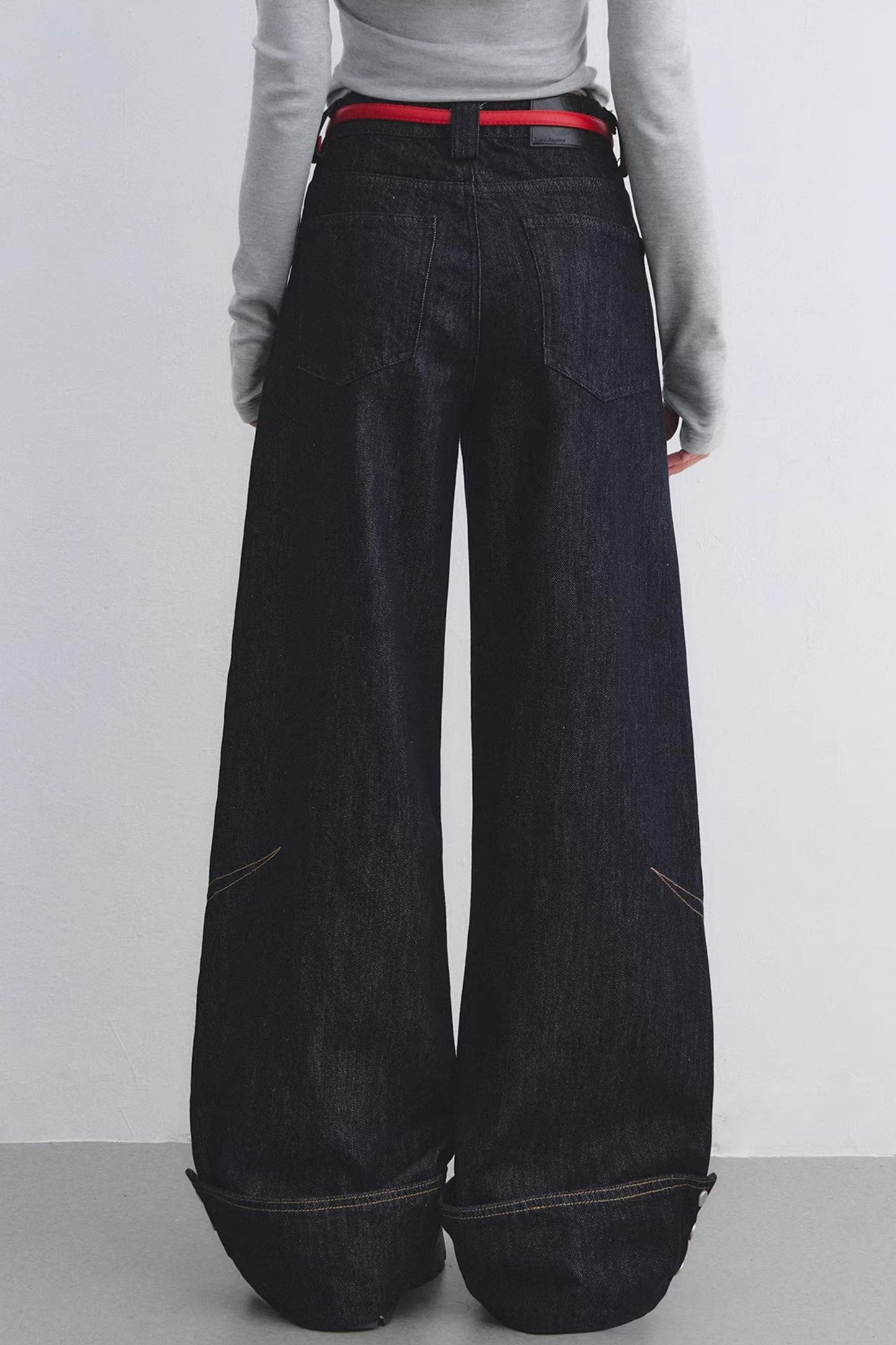 Lyocell Red Belted Pants